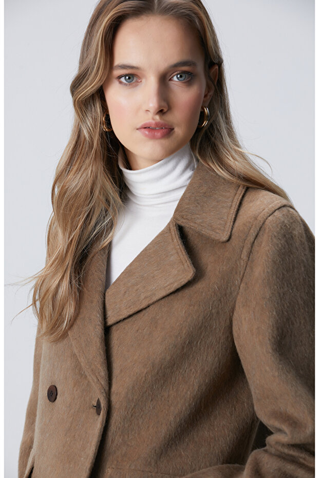 Camel Yün Karışımlı Kaban - 2