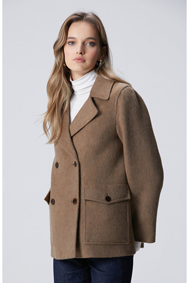 Camel Yün Karışımlı Kaban - 1
