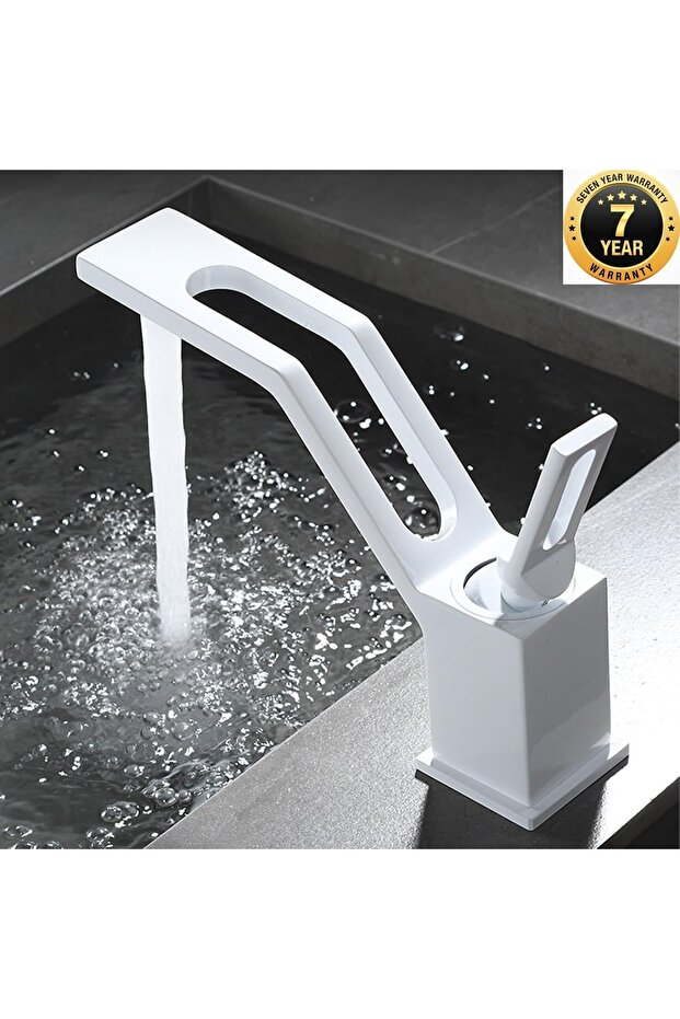 Bathroom Sink Faucet New Style Model White Color Imported with 7 Years Warranty
