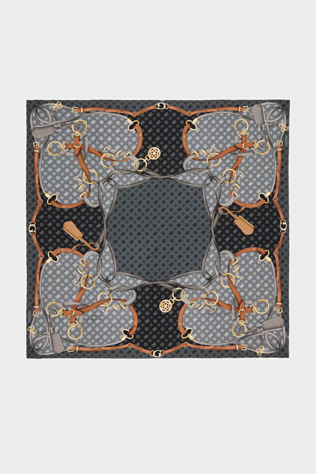 Logoed 120 X 120 cm Scarf Aw5444Pol01 Scarf Aw5444 Pol01 Bla