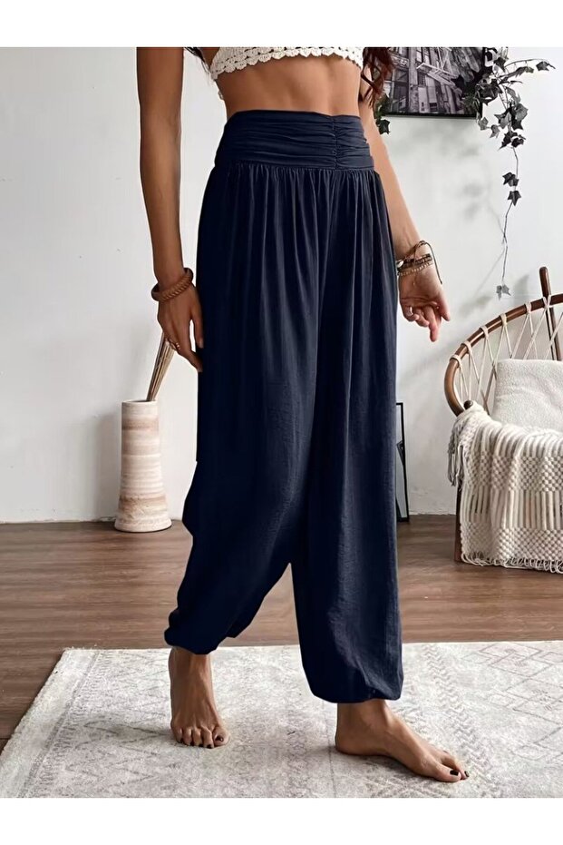 Women's High Waist Aerobin Pants with Dense Drawstring Detail