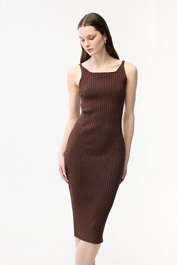 Simli Uzun Triko Elbıse - 2