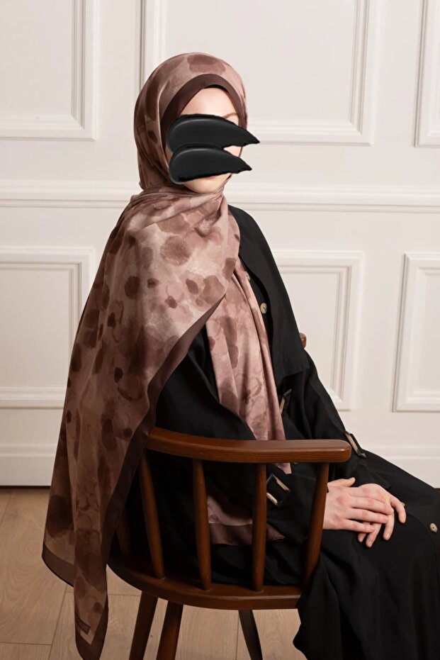 Fall Serenade Patterned Soft Shawl - Brown - 7