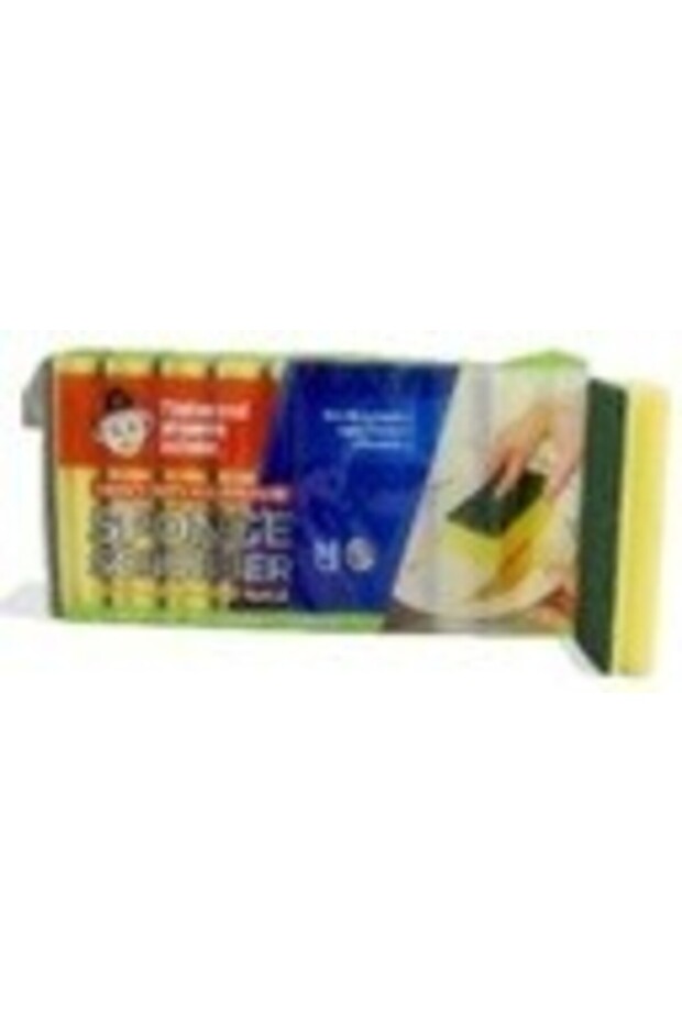 Cleaning Yellow Sponge with Green Scouring Pad 120-Pieces, Large