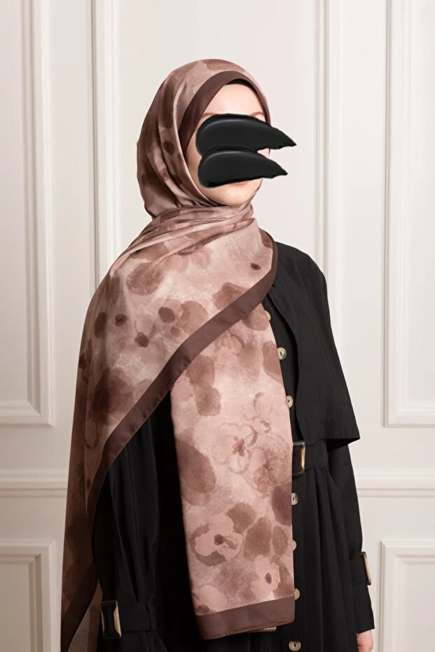 Fall Serenade Patterned Soft Shawl - Brown - 3