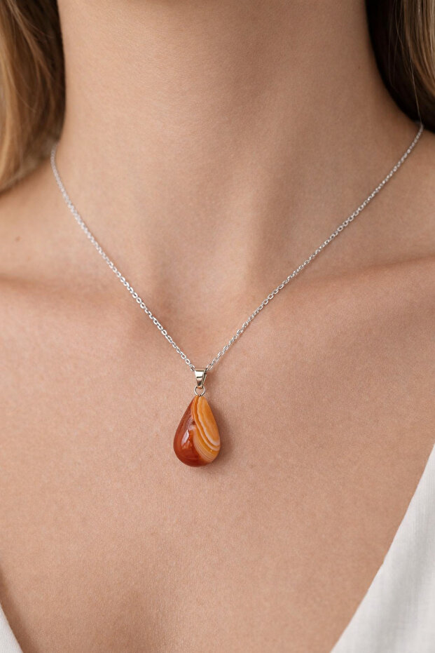 Natural Stone Pendant in Drop Shape - 1