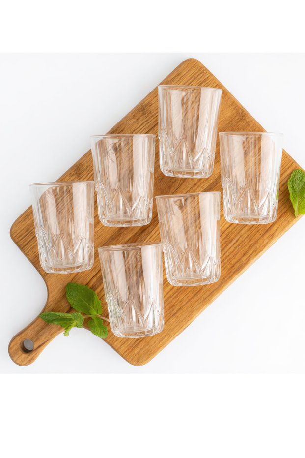 Glass Tumbler Set 6PCS 205ML,Clear Water Juice Drinking Glass,Durable Home & Office