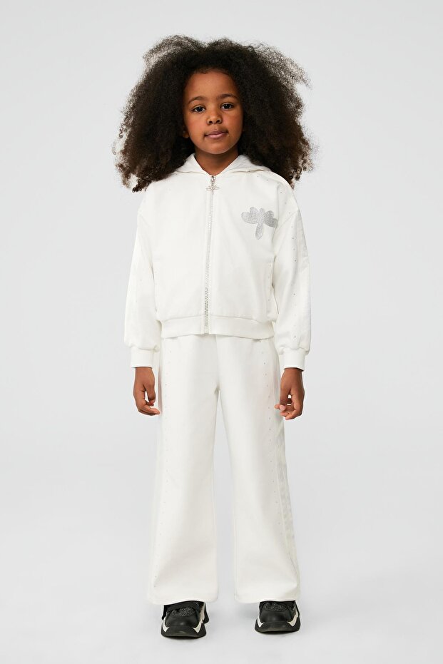BG Store Girl's White Tracksuit Top