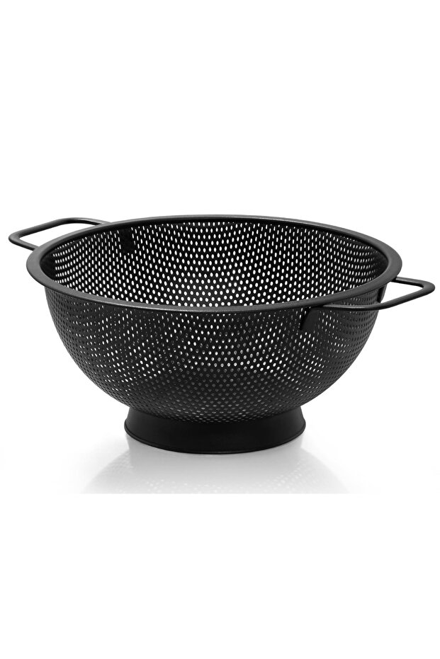Stainless Steel Strainer Basket 23CM, Black Kitchen Colander, Pasta Fruit Vegetable