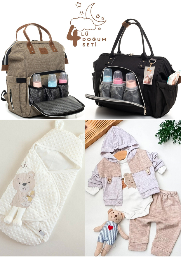 Large Birth Set (Hospital Release, Shoulder and Backpack, Chickpea Swaddle with Snaps)