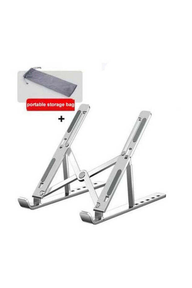 Laptop Stand Creative Folding Storage Bracket Portable Aluminum Heat Dissipating Silver