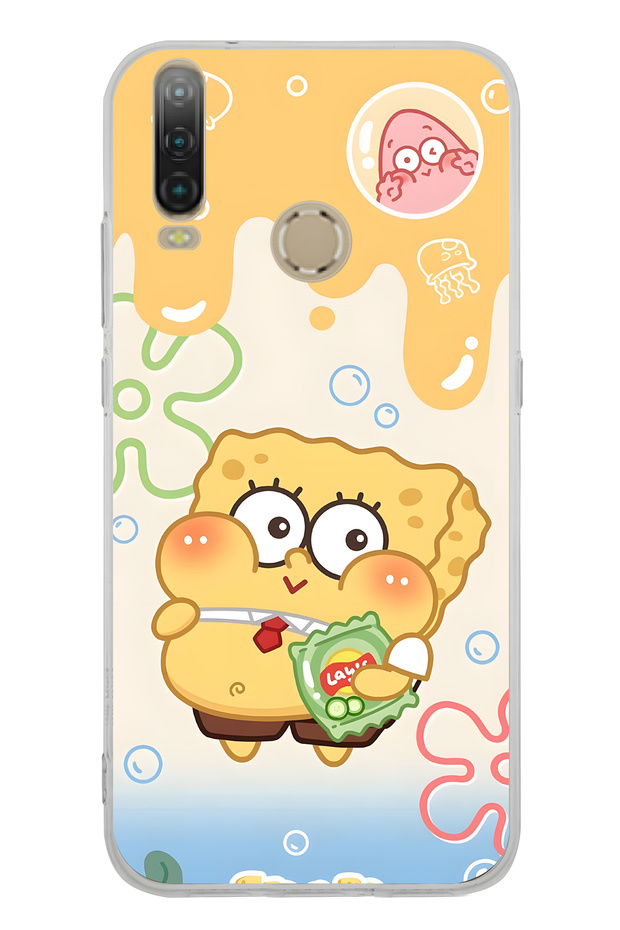 حافظة هاتف شفافة بنمط سبونج بوب متوافقة مع جهاز General Mobile GM 10 - 1