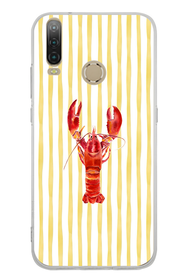 حافظة هاتف شفافة بنمط جراد البحر متوافقة مع جهاز General Mobile GM 10 - 1