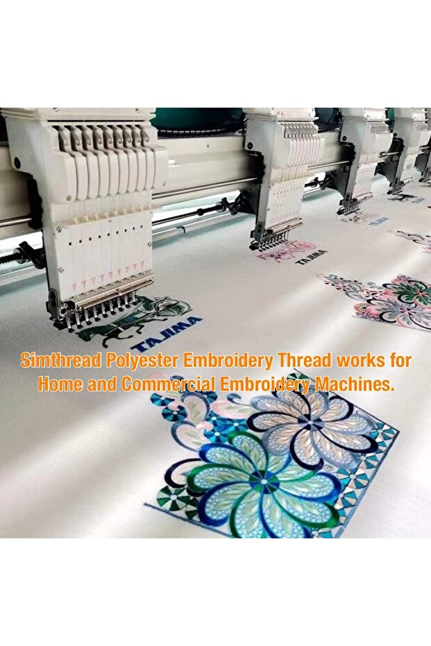 Embroidered Thread Set 4 Spools - 5000 m, Color White - 3