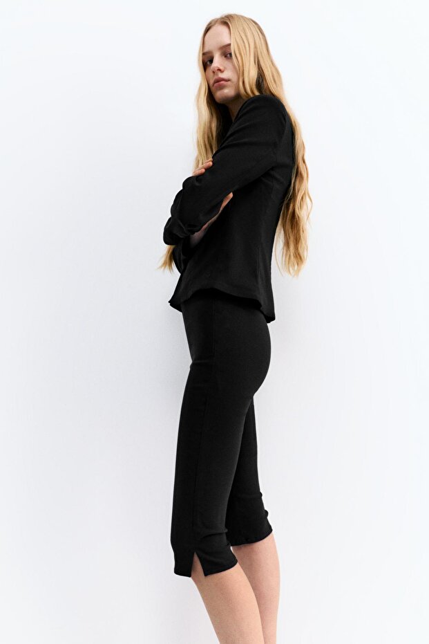 Fermuarlı kapri pantolon - 7