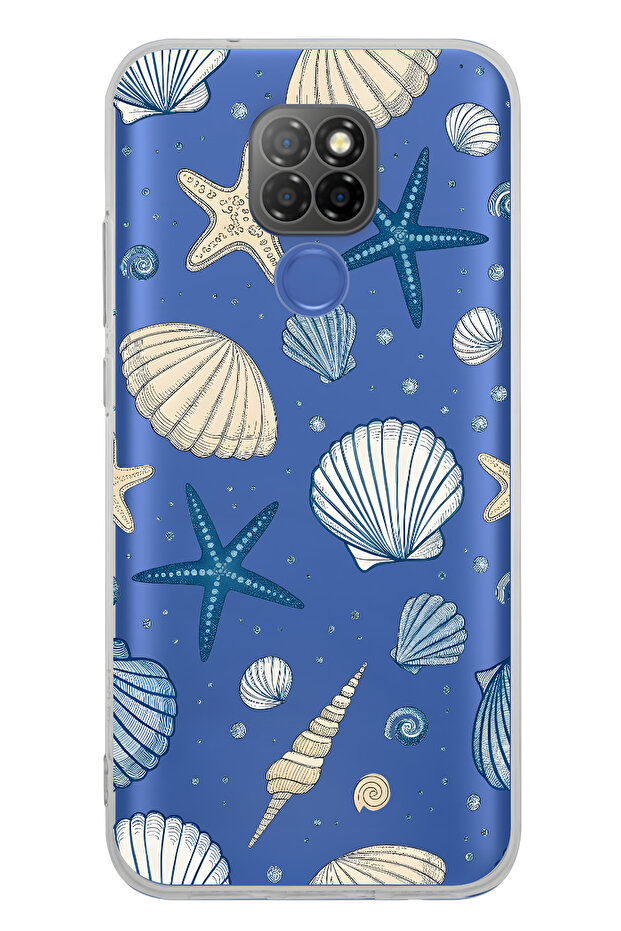 General Mobile Gm 20 Compatible Shell and Star Pattern Transparent Phone Case - 1