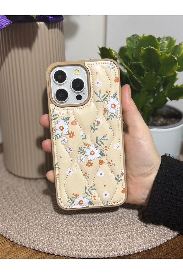 Floral pattern premium padded phone case compatible with iphone 15 pro max