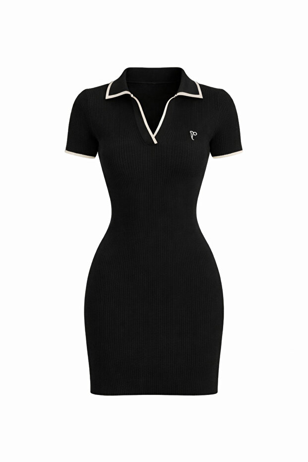 gömlek yaka triko elbise - 4