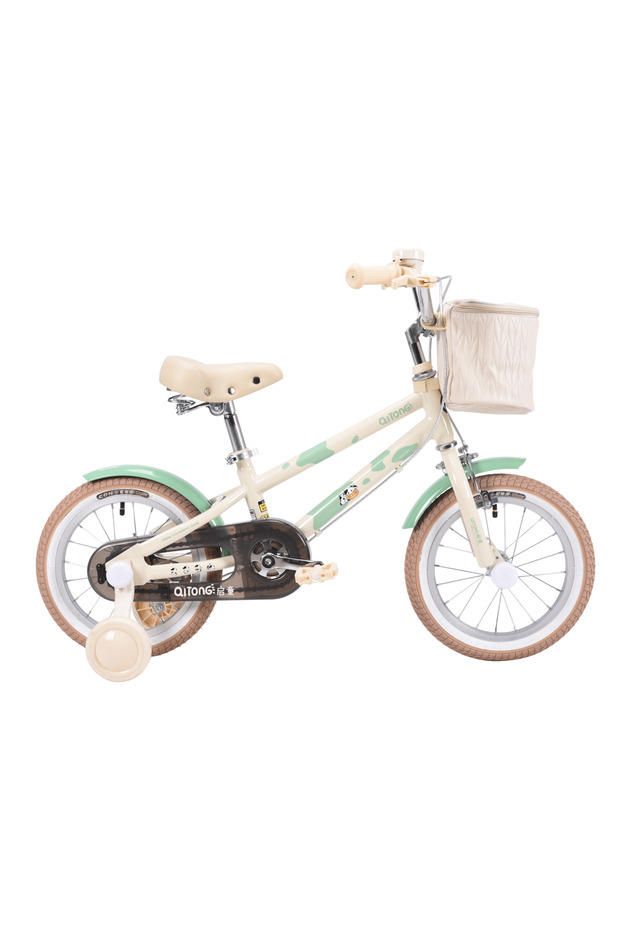 Qitong Cow Bicycle With Basket 16 Inch Green