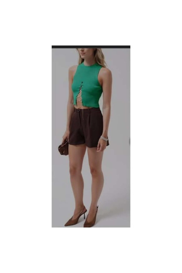- Top scurt verde, S INTL