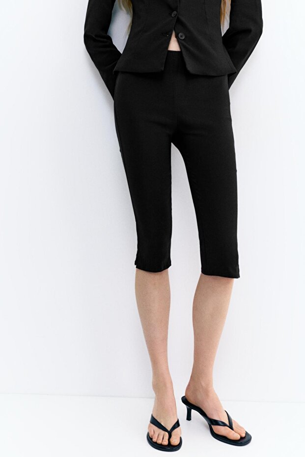 Fermuarlı kapri pantolon - 3