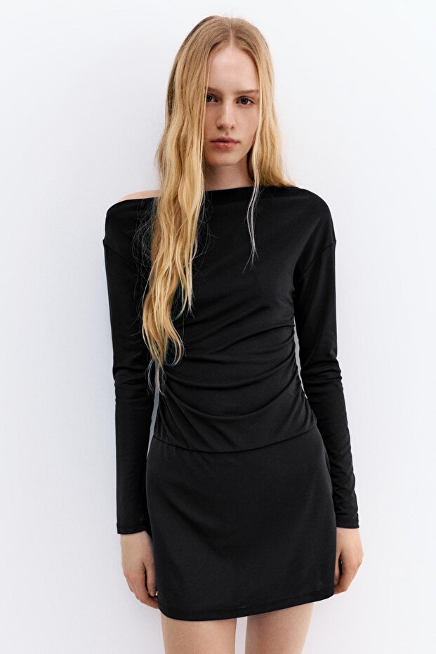 Asimetrik kısa elbise - 3