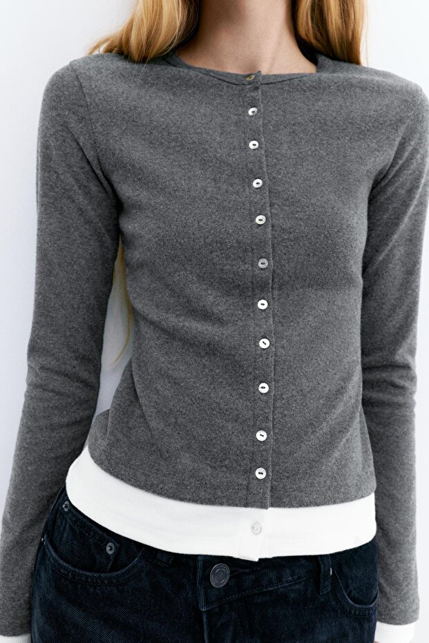 Soft touch düğmeli ceket - 6