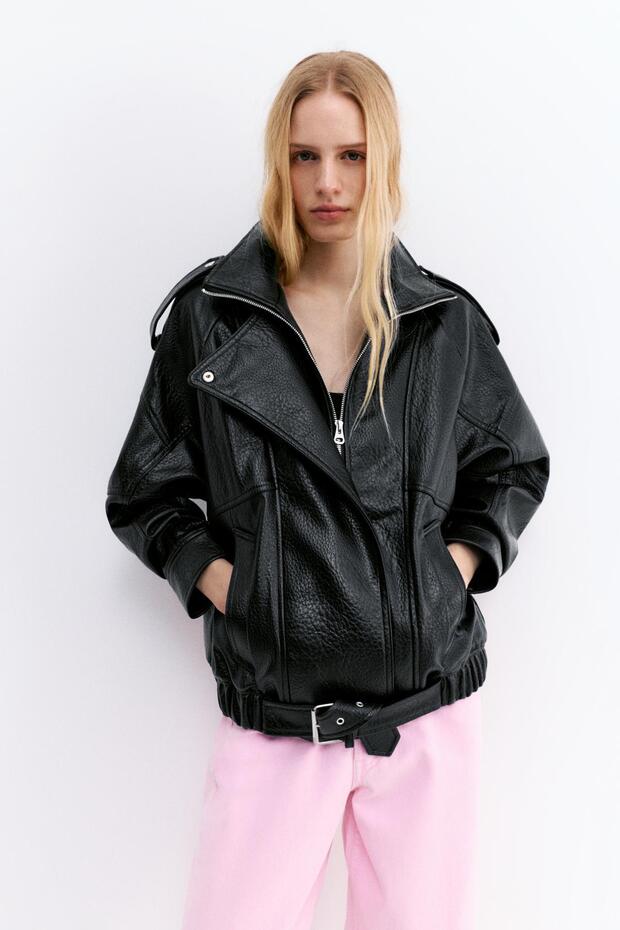 Hacimli suni deri ceket - 2