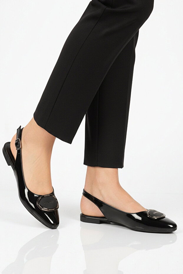 Black Patent Leather Light Thin Sole Women's Ballerinas 209196 Z