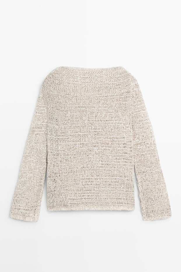 Geniş yaka triko kazak - 8