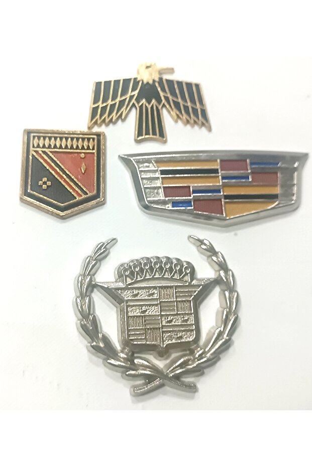 4 Medium-Sized Metal Badges with Tape