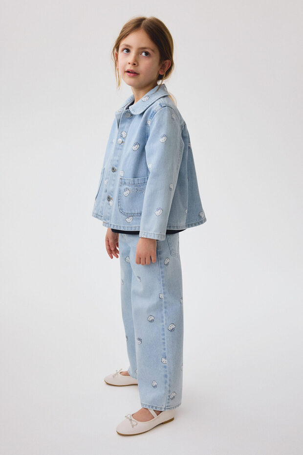 Wide Leg Jeans Baskılı - 1