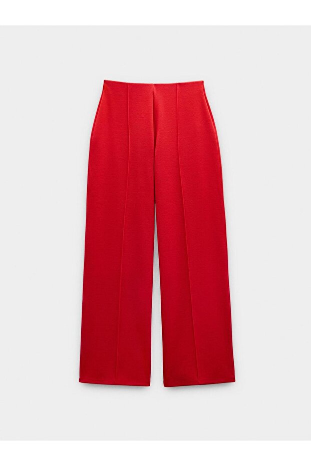 Kadın Elastik Bel Pileli Pantolon - 6