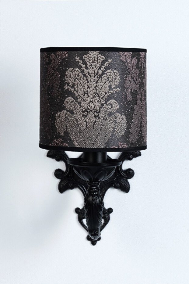 Damask Single Sconce Black-Patterned Anthracite - 2