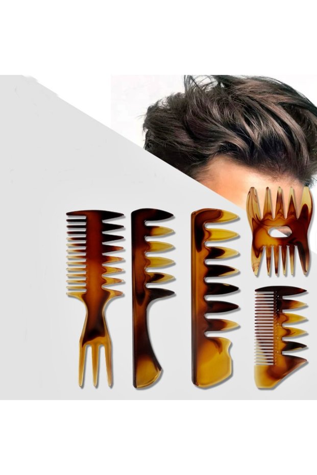 5Pcs Wide Tooth Hair Comb Styling Set Anti-Static Professional Styling