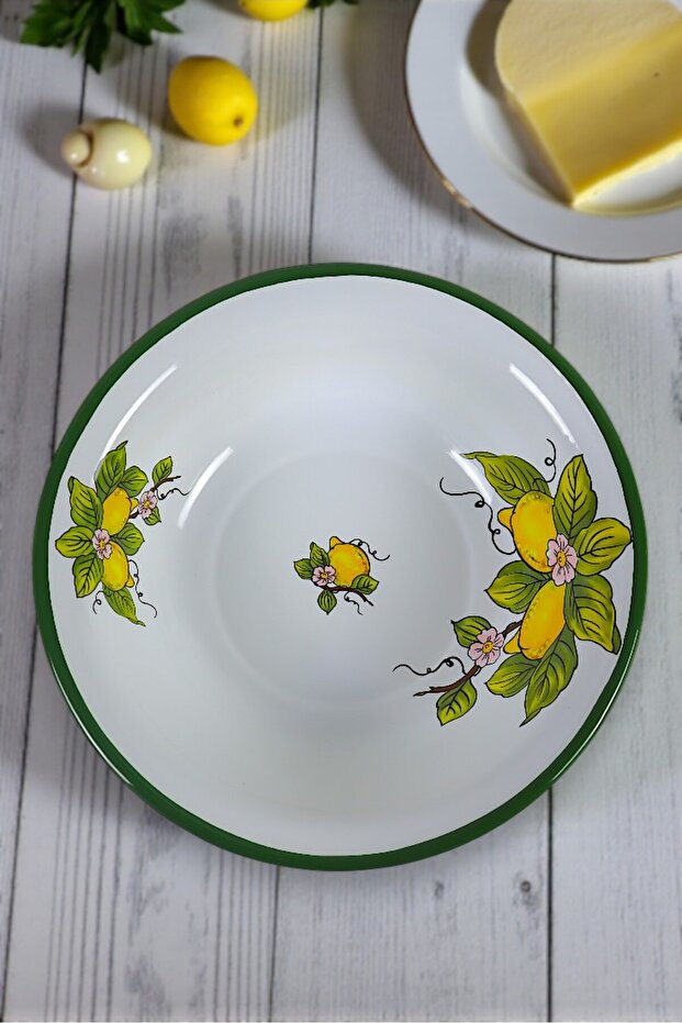 36 cm 4.5 Liter Enamel Basin Whisk and Mixing Bowl, Dough Basin. Fruit Bowl. Dower. Large Bowl