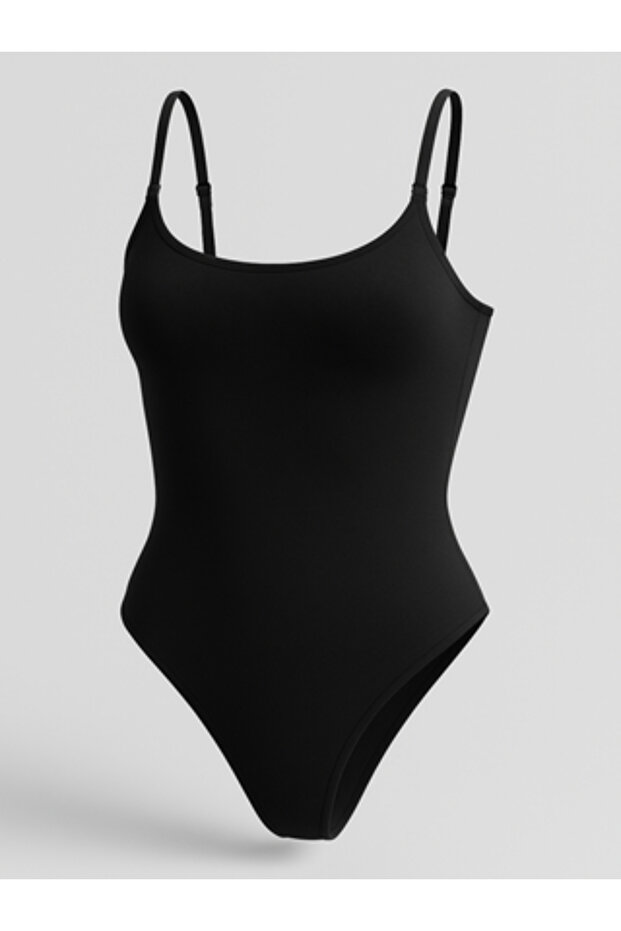 Black Solid Bodysuit - 5
