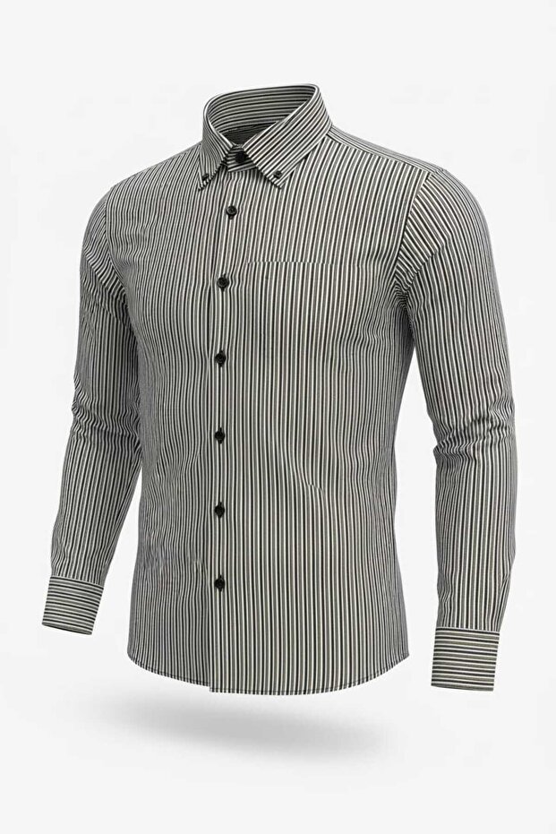Colorful Striped Long Sleeve Men's Shirt