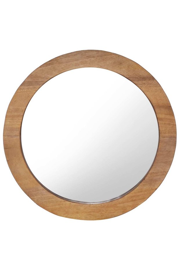 Wall mirror, 60 cm, teak, round