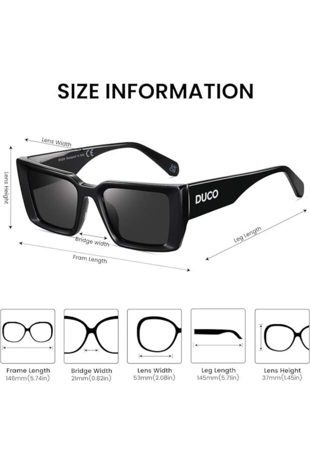 Unisex Rectangular Sunglasses DC2346 - 2