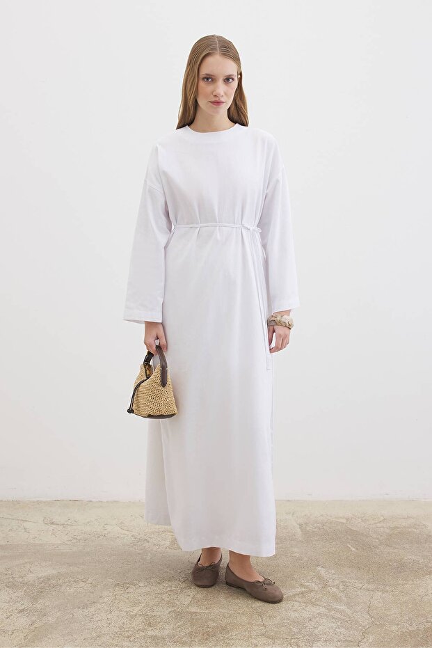 Basic Organik Beyaz Elbise - 2