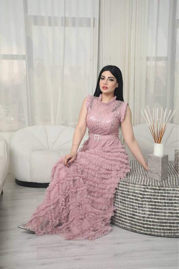 فستان سهره مزين بالترتر - 2