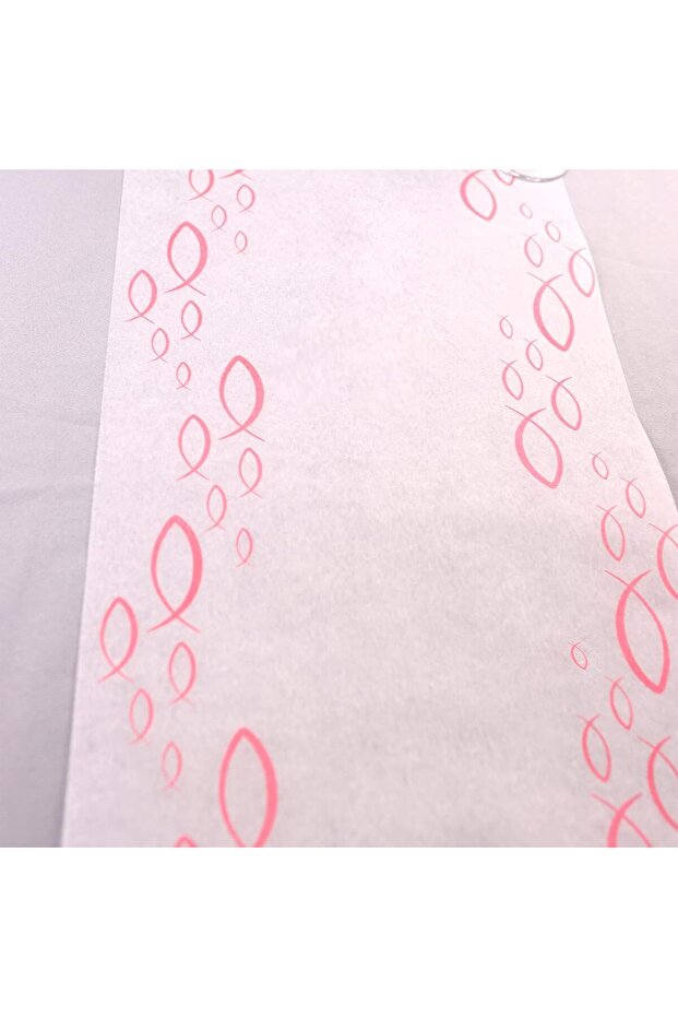 Decorative Table Runner - Fish Pattern, Polyester, Baptism, Pink - 28cm x 12m - 2