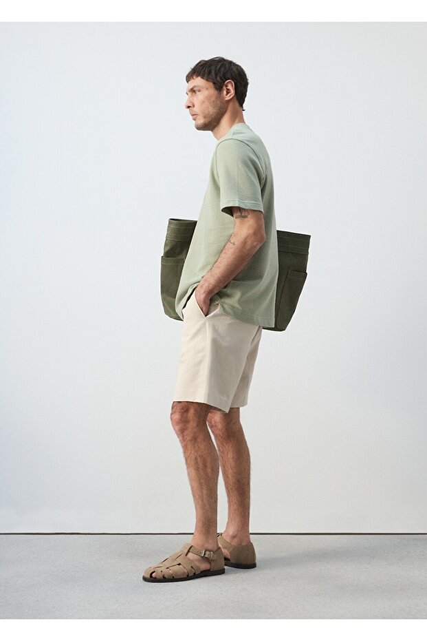 Regular kesim %100 pamuklu tişört - 7