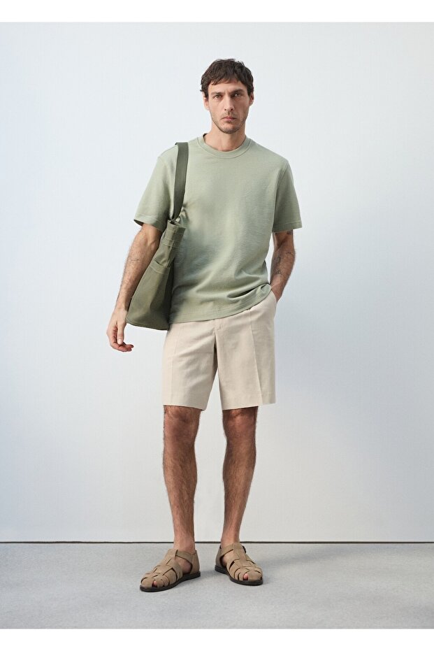 Regular kesim %100 pamuklu tişört - 2