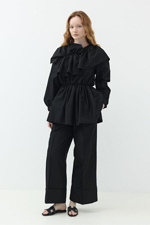 طقم بنطلون بتفاصيل كشكشة - 2