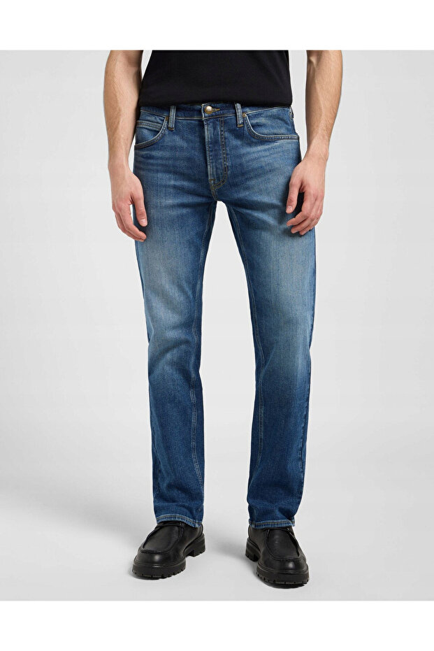 Men's Jeans, Lee, Daren Zip Fly, Regular Lenght, Cotton, Zipper, 5 Pockets, Blue, 33/34 - 2