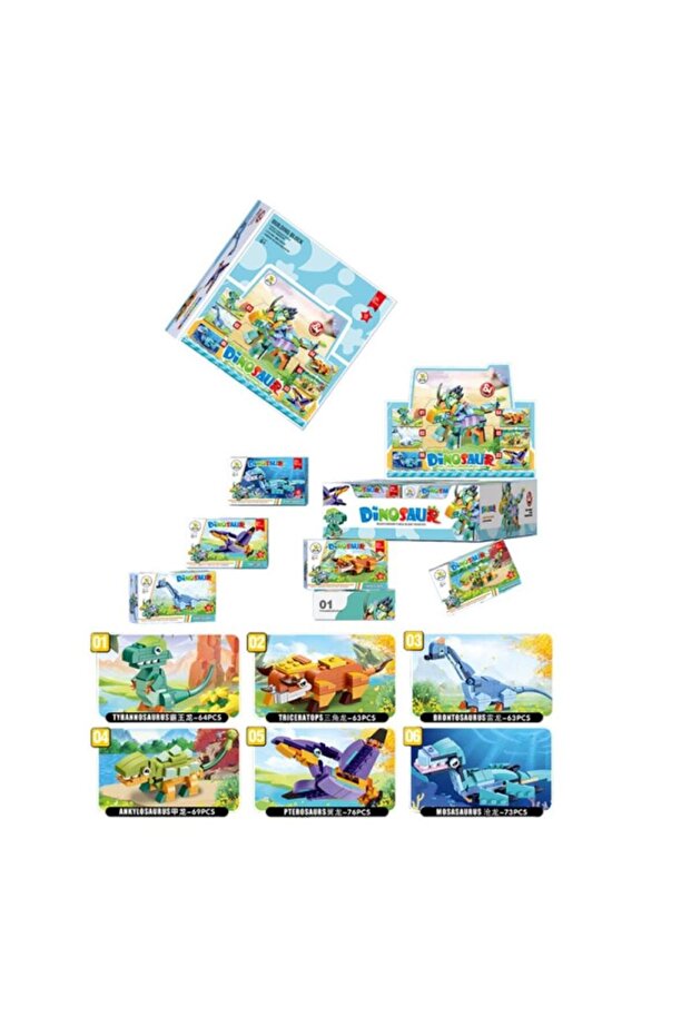 Sm2550 Dinosaurs 6 in 1 76 Pieces
