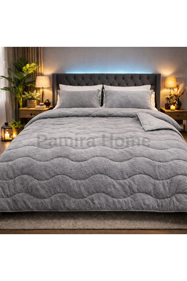 Single 100% Merino Lamb Wool Gray Welsoft Quilt