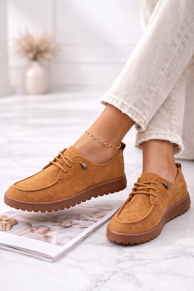 Comfort Series Smart Lace-Up Suede Shoes Anatomical Sole Lightweight Non-Slip Stretchy Shoes